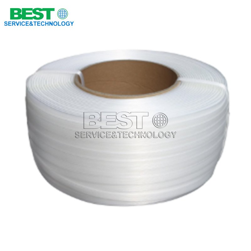 High-strength polyester composite strapping roll for industrial packaging applications