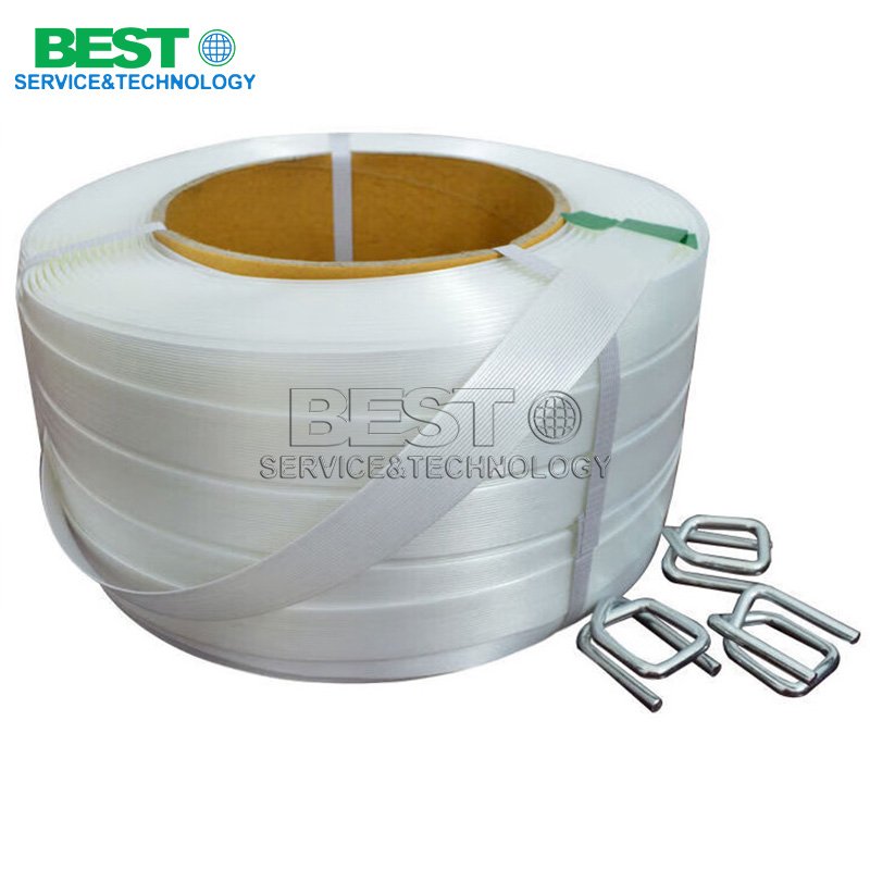 Polyester composite strap used for machinery and industrial cargo packaging
