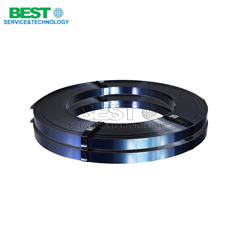 Blued steel strapping used for heavy-duty cargo and machinery packaging