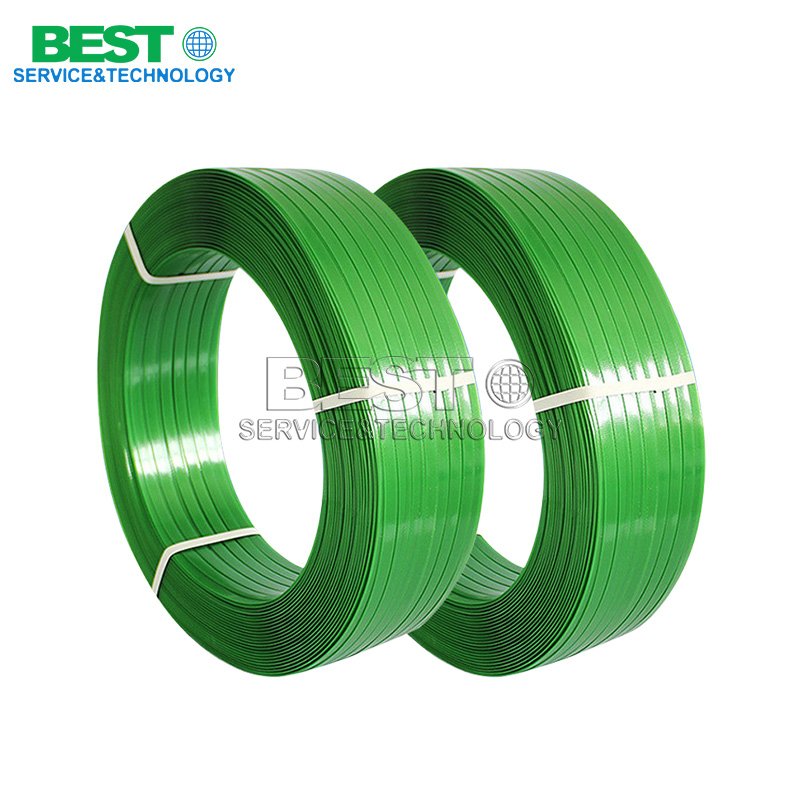 Industrial-grade green PET strapping coil for heavy-duty cargo