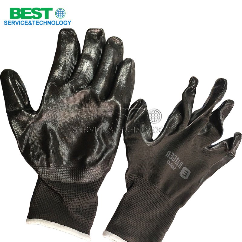 Latex and nitrile gloves used for factory, warehouse, and industrial protection
