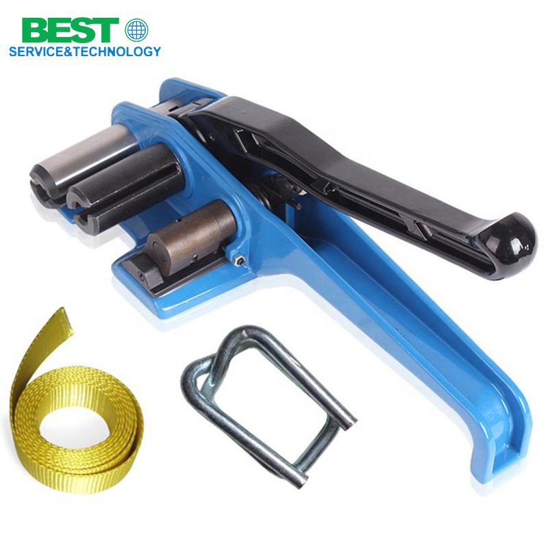 Heavy-duty PP fiber strap tensioner for secure industrial packaging