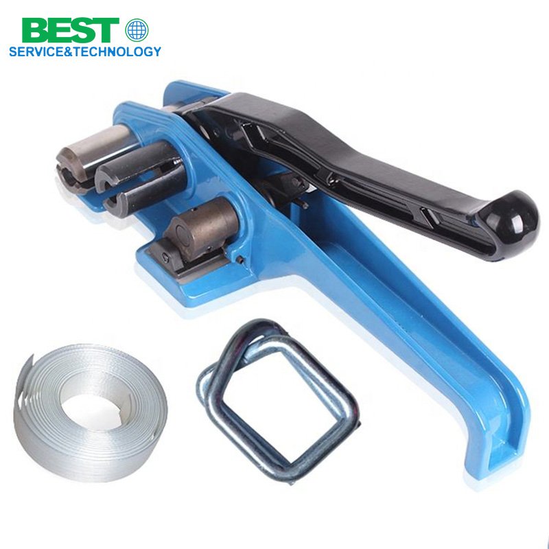 Manual PP fiber strap tensioner for industrial pallet and cargo bundling