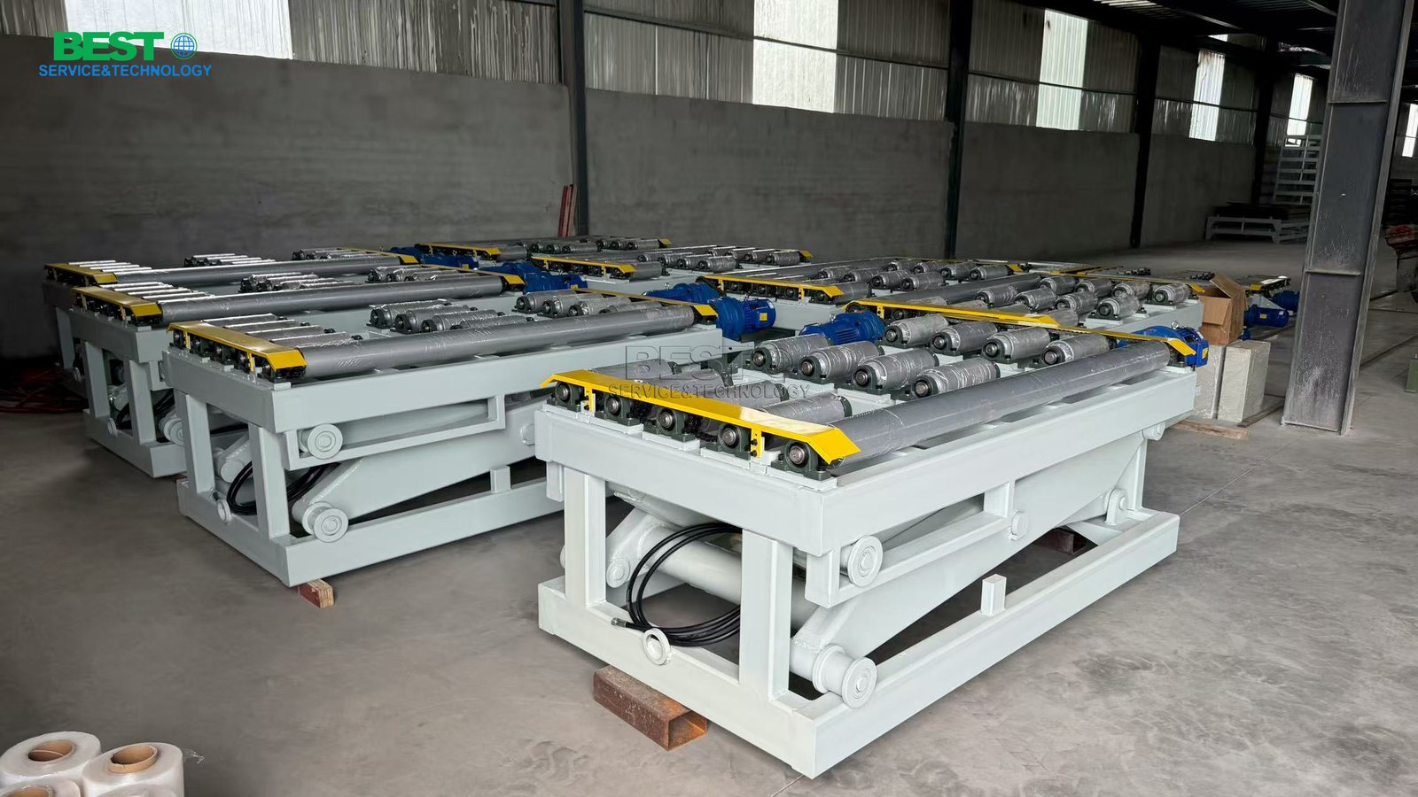 Different load capacity hydraulic lift table customized for plywood production workshop
