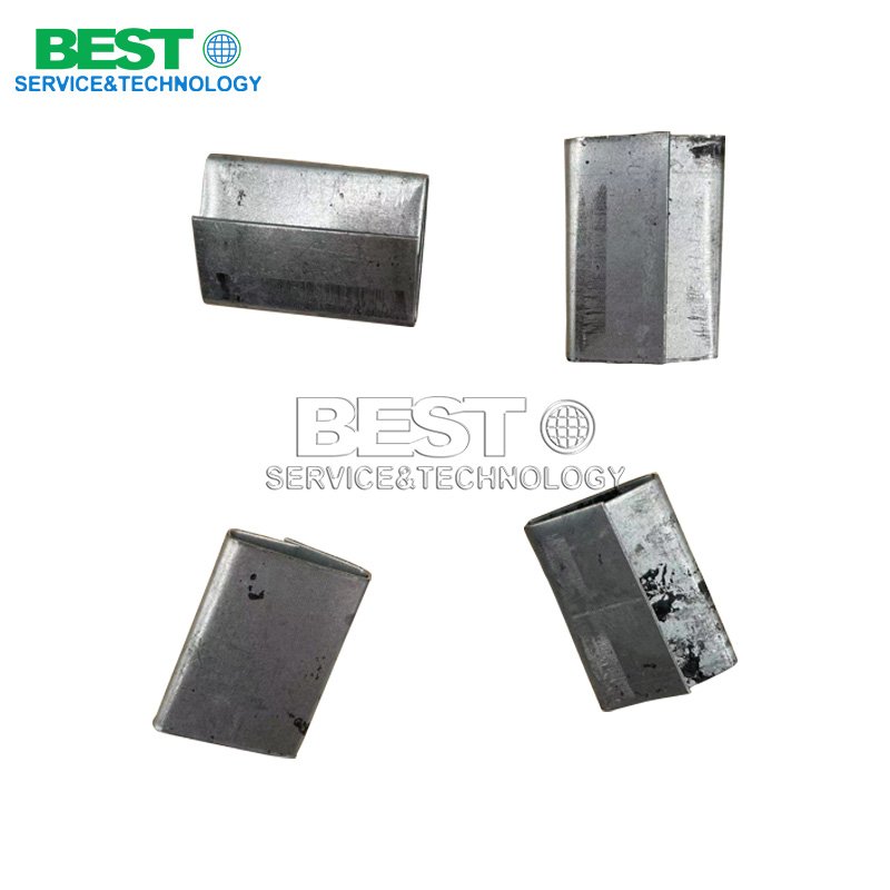 Plastic steel strap seals used for fast and reliable industrial packaging