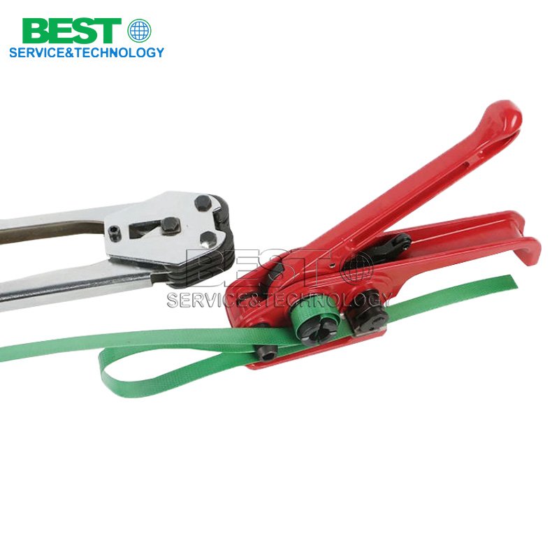 PET plastic steel strapping tools used for securing pallets, timber, and industrial goods