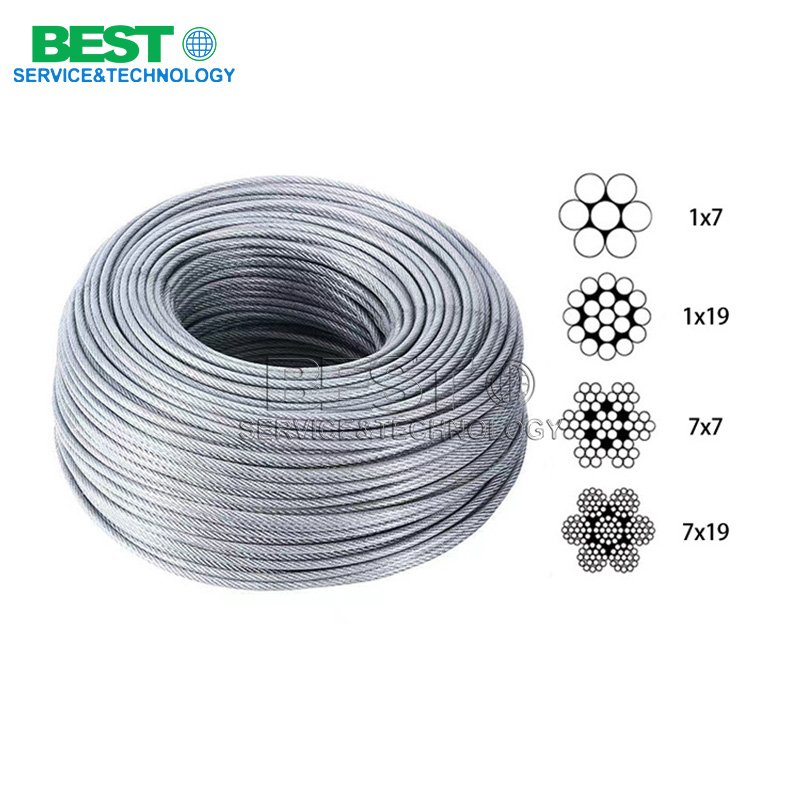 Corrosion resistant stainless steel cable rope for construction and industrial use
