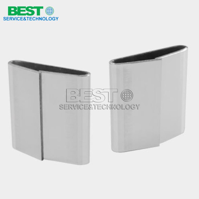 Collection of steel strap buckles and seals for heavy cargo packaging