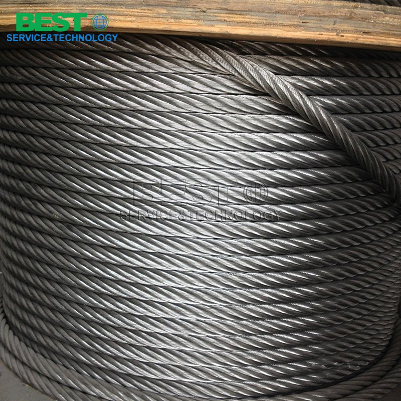 High strength galvanized steel wire rope coil for lifting and construction applications