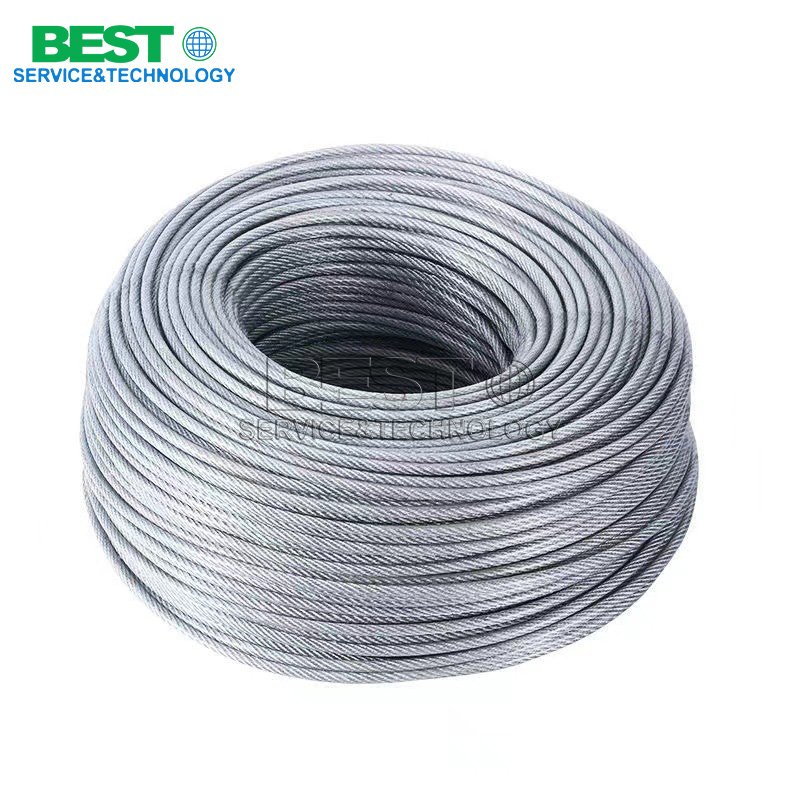 Galvanized steel wire rope used in crane and hoisting equipment for industrial lifting