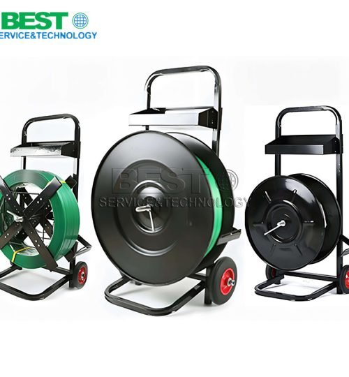 Portable Steel Hand Cart Mobile Strapping Dispenser Trolley Manual Packing Application-3
